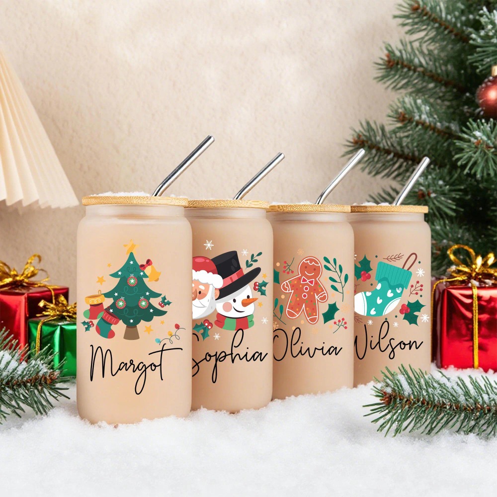 Vaso de cristal navideño con t - Coffee Equipment With Name reseña y precio